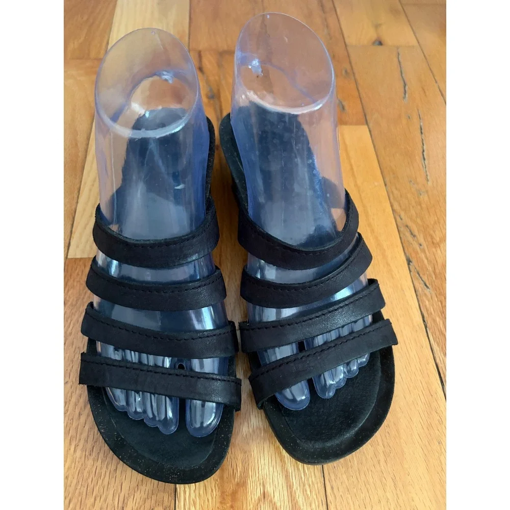 Teva Ysidro Slide Wedge Sandals Black Size 7.5
